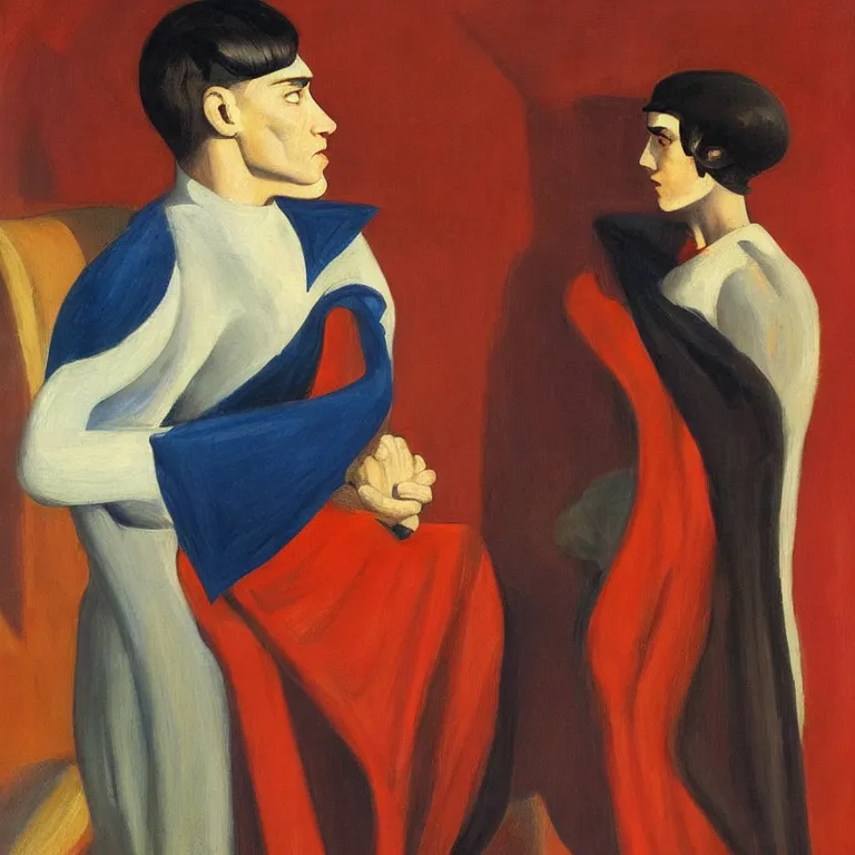 Image similar to portrait of duke leto atreides, art deco, painted by Edward Hopper
