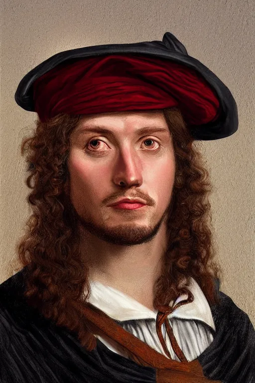 Prompt: portrait, headshot, digital painting, of a wild 17th century sailor, in tricorn hat, realistic, hyperdetailed, chiaroscuro, concept art, art by Franz Hals