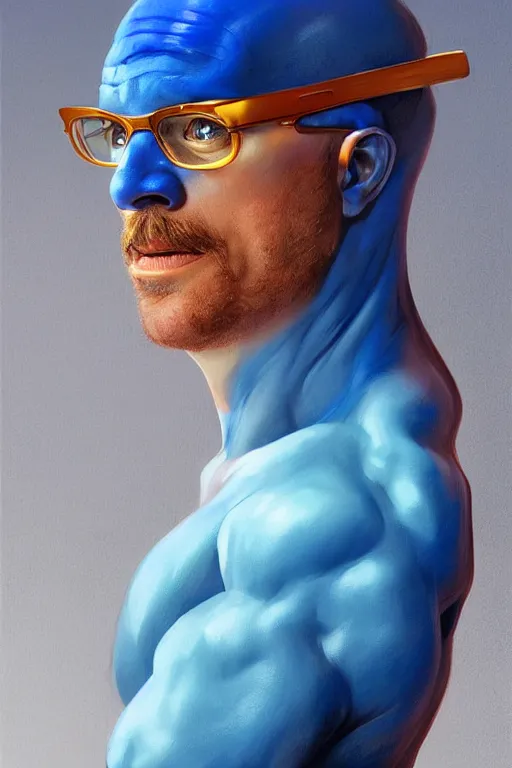 Image similar to Tobias Funke as blue man. digital painting, artstation, concept art, smooth, sharp focus, illustration, art by artgerm and donato giancola and Joseph Christian Leyendecker, Ross Tran, WLOP