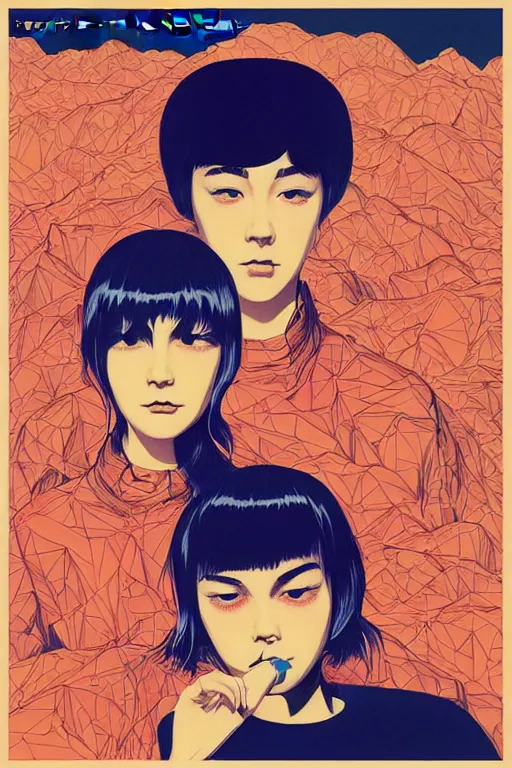 Image similar to portrait of a landscape as a musical album cover by james jean by ilya kuvshinov kintsugi