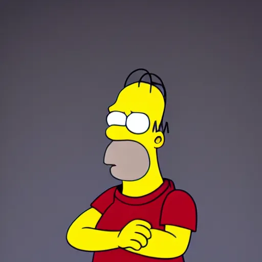 Prompt: portrait photo of homer simpson, color, studio lighting