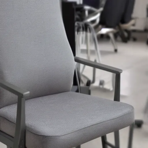 Image similar to a gray chair with a twitch logo on it