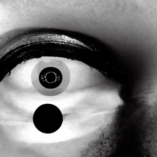 Image similar to movie still of cyborg with glowing third eye, cinematic composition, cinematic light, criterion collection, by david lynch