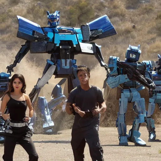 Image similar to High quality movie still of Selena Gomez in Michael Bay's Transformers