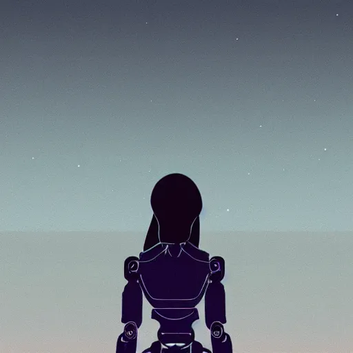 Prompt: a woman and her robot against the world. natural scene in background. grainy and rough. soft colour scheme. beautiful artistic detailed digital art by lurid. ( 2 0 2 2 )