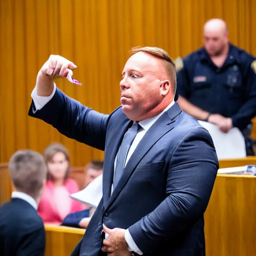 Image similar to Alex Jones desperately reaching for his out of reach phone in the courtroom, (EOS 5DS R, ISO100, f/8, 1/125, 84mm, RAW, sharpen, unblur)