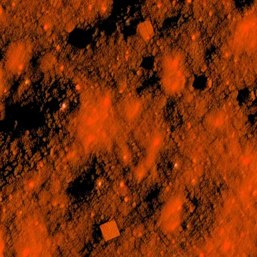 Image similar to a cubic planet filled with dark red oceans and yellow vegetation