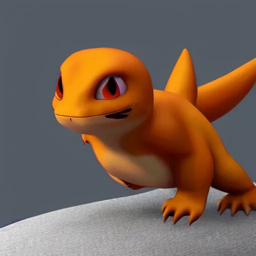 Image similar to charmander made of ice, concept art, octane render, unreal engine 5, highly detailed, high quality, 8 k, soft lighting, realistic face, path traced