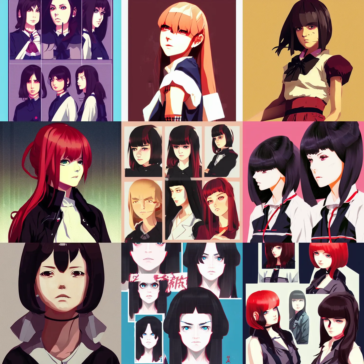 Prompt: sukeban by Ilya kuvshinov and Krenz cushart, pixel art, character portrait