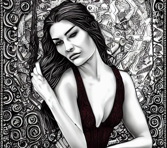 Prompt: damsel in distress, deep focus, intricate, beautiful, highly detailed, digital art, medium shot, bust, tight fit, art by logan cure, elias chatzoudis, trending on deviantart