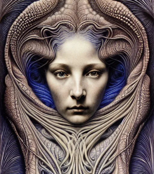 Prompt: detailed realistic beautiful star goddess face portrait by jean delville, gustave dore, iris van herpen and marco mazzoni, art forms of nature by ernst haeckel, art nouveau, symbolist, visionary, gothic, neo - gothic, pre - raphaelite, fractal lace, intricate alien botanicals, ai biodiversity, surreality, hyperdetailed ultrasharp octane render