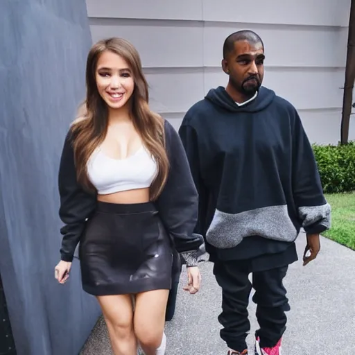 Prompt: pokimane and kanye west