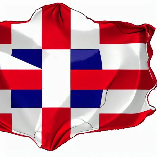 Prompt: the most beautiful flag for a country, mixed with a swiss white cross on white background