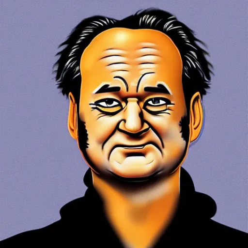 Prompt: bill murray, in the style of the simpsons