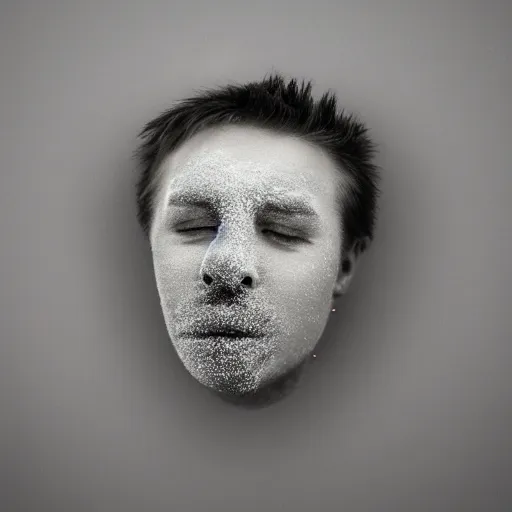 Prompt: man face made of smoke particles