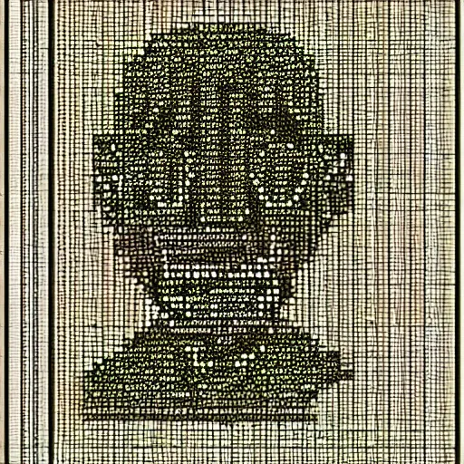 Image similar to charles darwin ascii art