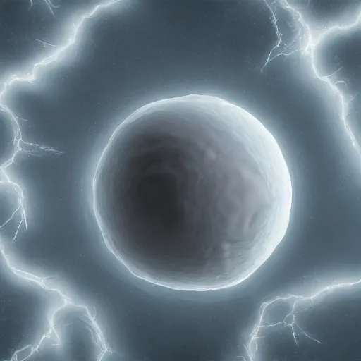 Image similar to storm of sphere atoms, photorealistic, 4 k