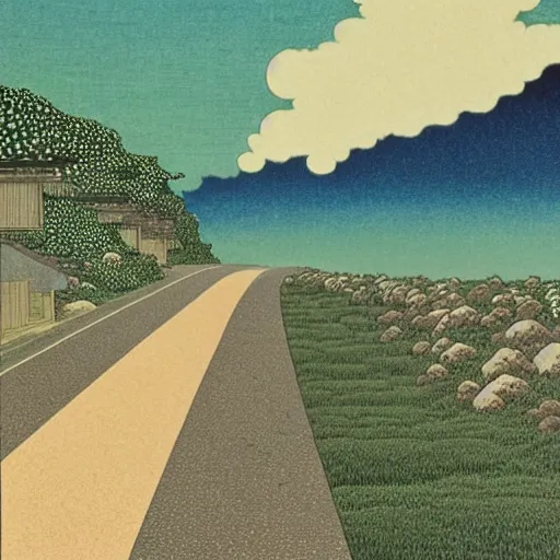 Image similar to The road to nowhere, by Hasui Kawase