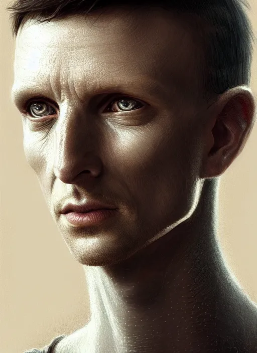 Prompt: mark zukerberg as male android!!!, pale, lifeless, portrait, intricate, elegant, highly detailed, digital painting, artstation, concept art, wallpaper, smooth, sharp focus, illustration, art by h. r. giger and artgerm and greg rutkowski and alphonse mucha