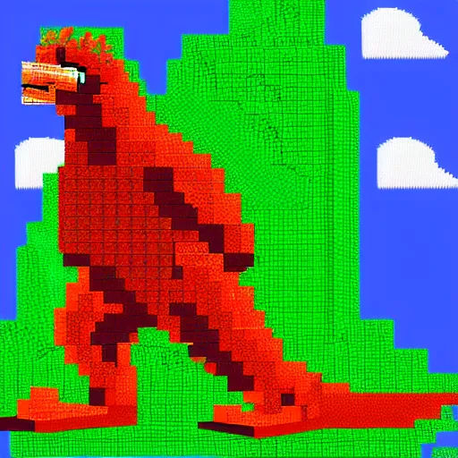 Image similar to godzilla snes pixel art