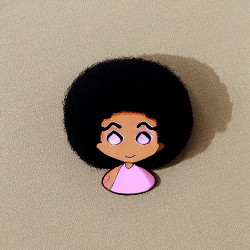 Prompt: a cute 2 d hair barrette character, afro, design, detailed