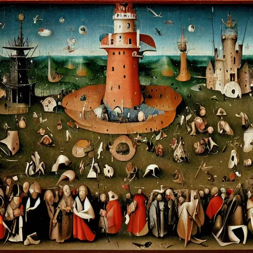 Image similar to where is waldo? by hieronymus bosch, highly detailed,