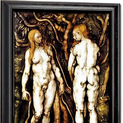 Image similar to adam and eve by albrecht durer