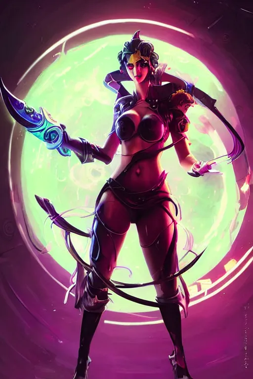 Image similar to diana from league of legends, cyberpunk futuristic neon. holding a moon sword, moon glowing in background decorated with traditional japanese ornaments by ismail inceoglu dragan bibin hans thoma greg rutkowski alexandros pyromallis nekro rene maritte illustrated, perfect face, fine details, realistic shaded, fine - face, pretty face, masterpiece