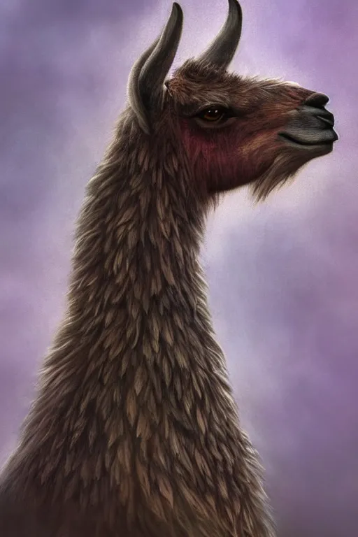 Image similar to Anthro Portrait of japanese llama, D&D, dark fantasy, anthro portrait, sakura blooming on background, intricate, elegant, llama portrait, highly detailed, digital painting, artstation, concept art, smooth, sharp focus, llama, illustration, art by artgerm and greg rutkowski and alphonse mucha, daily deviation, very very llama