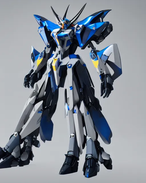 Image similar to futuristic wolf mecha!! azure details! wolf armor! 8 k hd resolution, barbatos gundam, bandai box art, zoids, makoto kobayashi, frank gehry, raymond swanland, unreal engine 5! octane render! cgi!