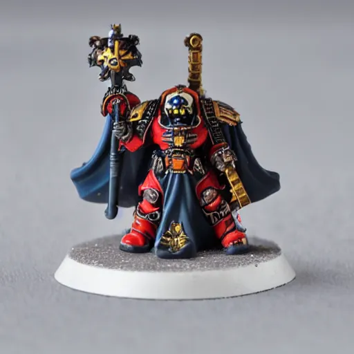 Image similar to 8 0 mm resin detailed miniature of a warhammer 4 0 k space marine riding a popemobile, product introduction photos, 4 k, full body, hyper detailed,