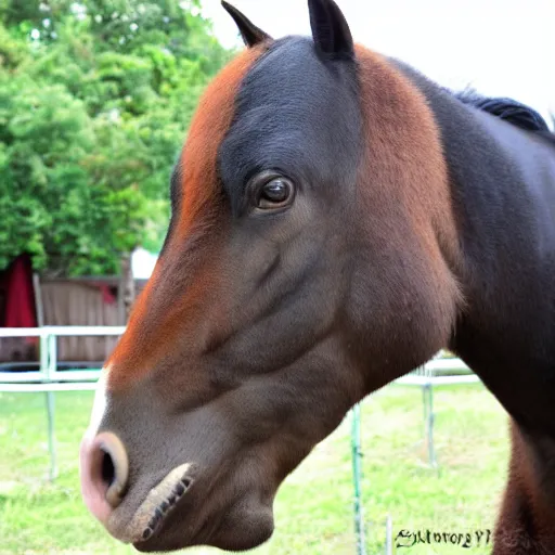 Image similar to Obese Anthro Horse at a County Faire