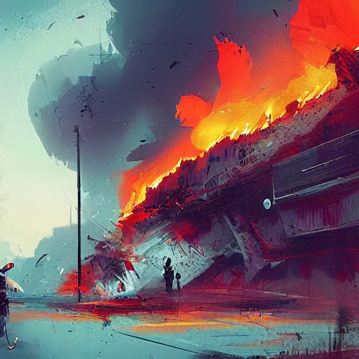 Prompt: mexico on fire by ismail inceoglu n 9