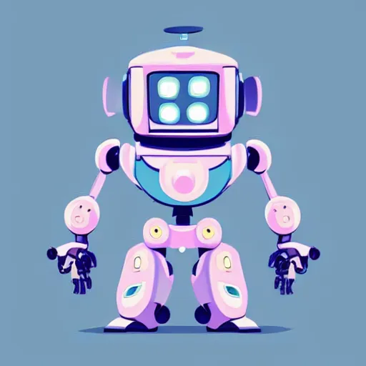 Image similar to cute!! robot centered pastel concept art by artstation vector