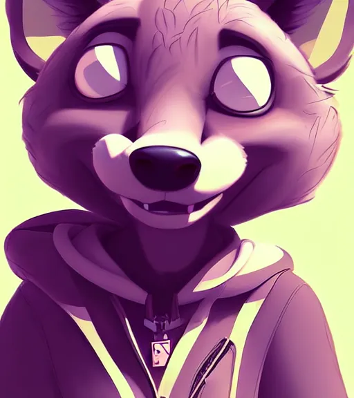 Image similar to digital detailed art of furry female hyena, in style of zootopia, fursona, furry, furaffinity, 4 k, deviantart, wearing astronaut outfit, in style of disney zootopia, floating in space, space background, hyena fursona, cyberpunk, female, detailed face, style of artgerm,