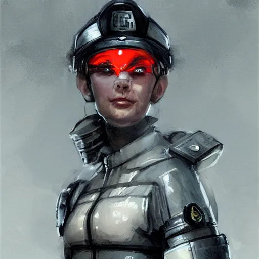 Prompt: gordon freeman as an attractive young smiling woman dressed as a metrocop, hd shot, digital portrait, beautiful, artstation, comic style, by artgerm, guy denning, jakub rozalski and charlie bowater