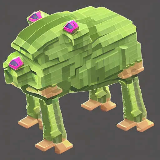 Image similar to an isometric tardigrade, game art, voxels