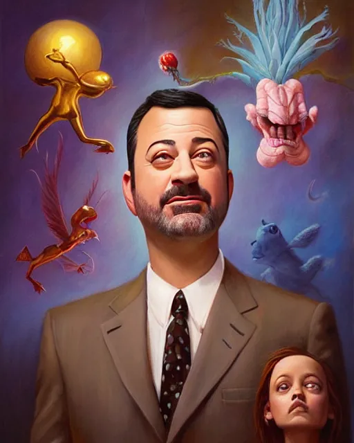 Prompt: jimmy kimmel, by mandy jurgens, kay sage, chad knight, erin hanson, hannah yata