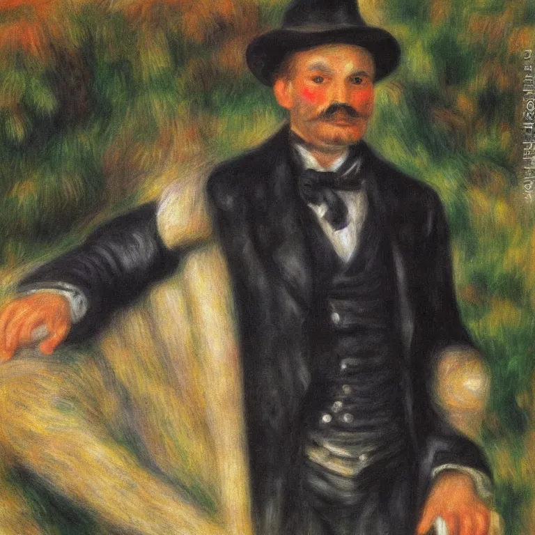 Image similar to A realistic portrait of Freddie Kruger, painted by Pierre-Auguste Renoir