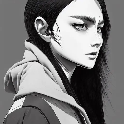 Prompt: occultist techwear student, androgynous, beautiful, detailed symmetrical close - up portrait, intricate complexity, in the style of artgerm and ilya kuvshinov, cel - shaded