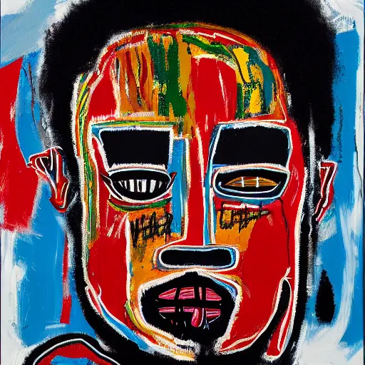 Image similar to A extremely highly detailed majestic hi-res beautiful immaculate head and shoulders painting of a strong black african man by Jean-Michel Basquiat, 8k, high textures, hyper sharp, insanely detailed and intricate, super detailed, 8k HDR high quality