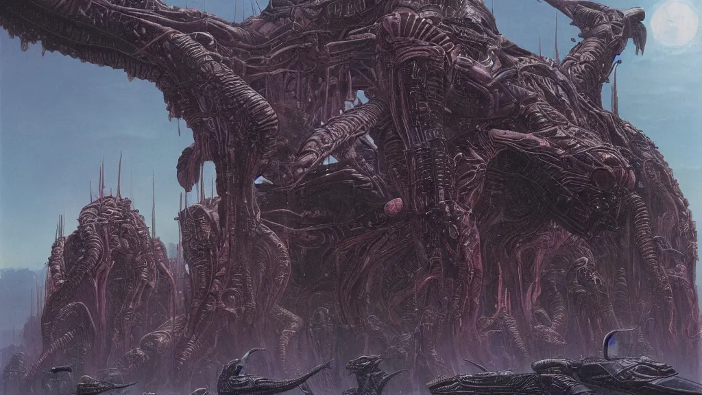 Image similar to alien empire by Wayne Barlowe