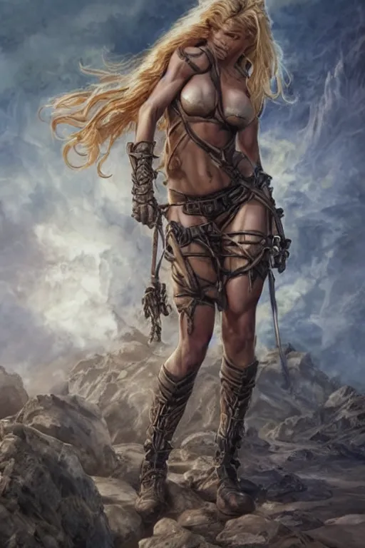 Image similar to muscled katheryn winnick as a ruggedly handsome heroine, intricate, elegant, highly detailed, centered, digital painting, artstation, concept art, smooth, sharp focus, illustration, art by artgerm and donato giancola and Joseph Christian Leyendecker, Ross Tran, WLOP