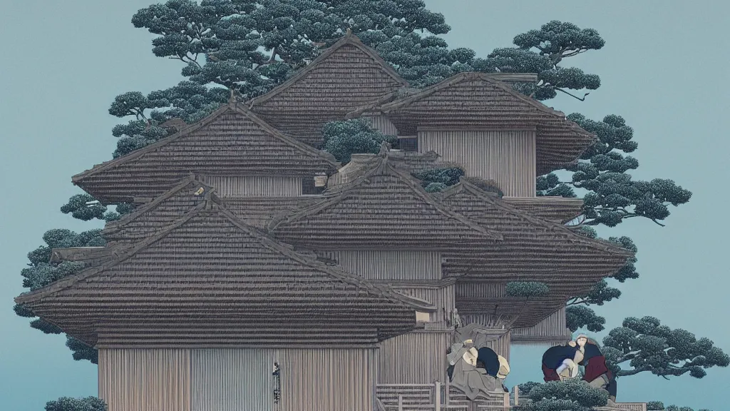 Prompt: I need to hire a bodyguard to protect me. It costs half of my salary , screen print by Kawase Hasui and dan hillier, rendered in octane render 32k