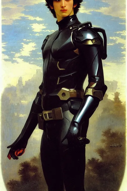 Image similar to portrait of a kamen rider, majestic, solemn, by bouguereau