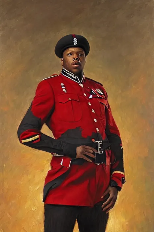 Image similar to full body portrait of the dictator of the toronto raptors, kyle lowry 1 8 8 9, in full military garb, oil on canvas by william sidney mount, trending on artstation