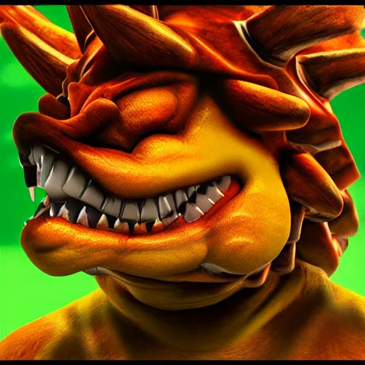 Image similar to photorealistic bowser, 4 k, full color, 3 5 mm,
