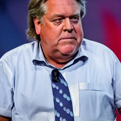 Image similar to the love-child of Steve Bannon and Alex Jones