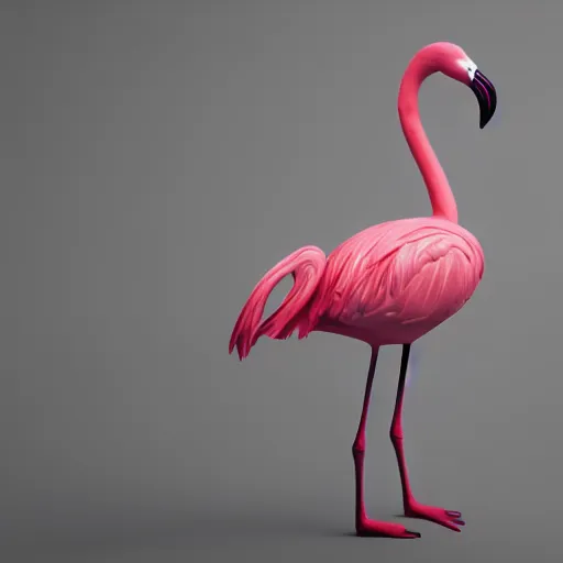 Image similar to flamingo with arms, unreal engine, octane render