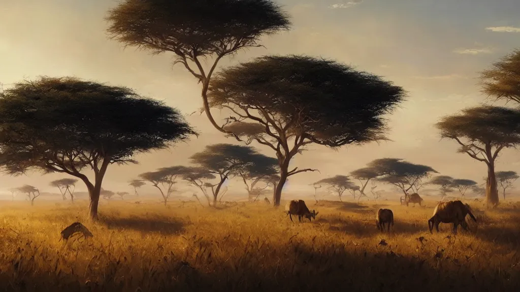 Image similar to African Savannah, greg rutkowski, trending on artstation, 4k